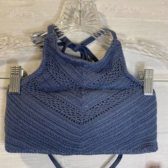 Xhilaration Women's Crochet Halter High-Neck Bikini Top Swimsuit NWT - Picture 4 of 6